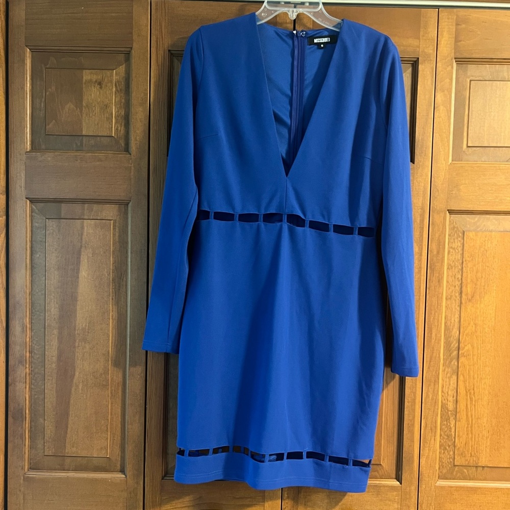 Missguided+ Royal Blue Long Sleeve Dress